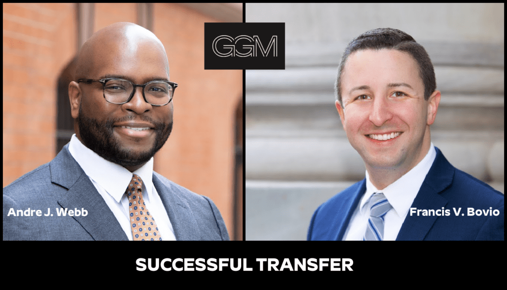 Andre J. Webb and Francis V. Bovio Obtain Successful Transfer of Case ...